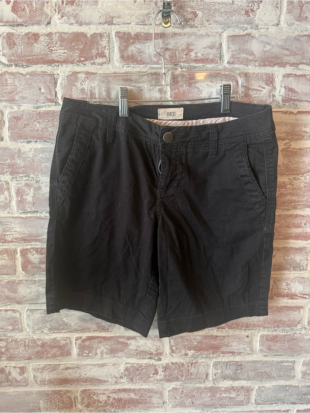 BKE Black Mid-Rise Shorts